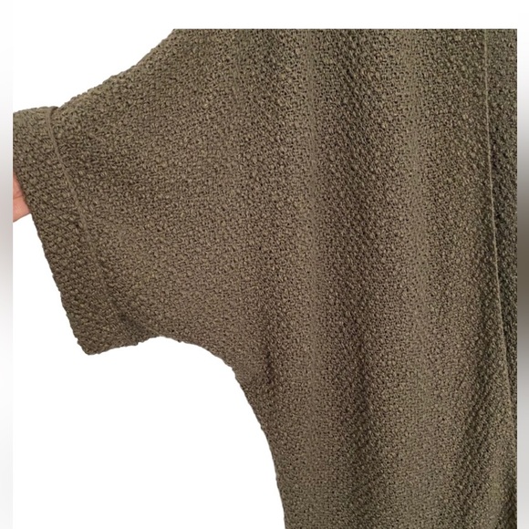 ARITZIA Talula Dark Olive Green Textured Knit Open Cardigan, Size Medium - Picture 8 of 8